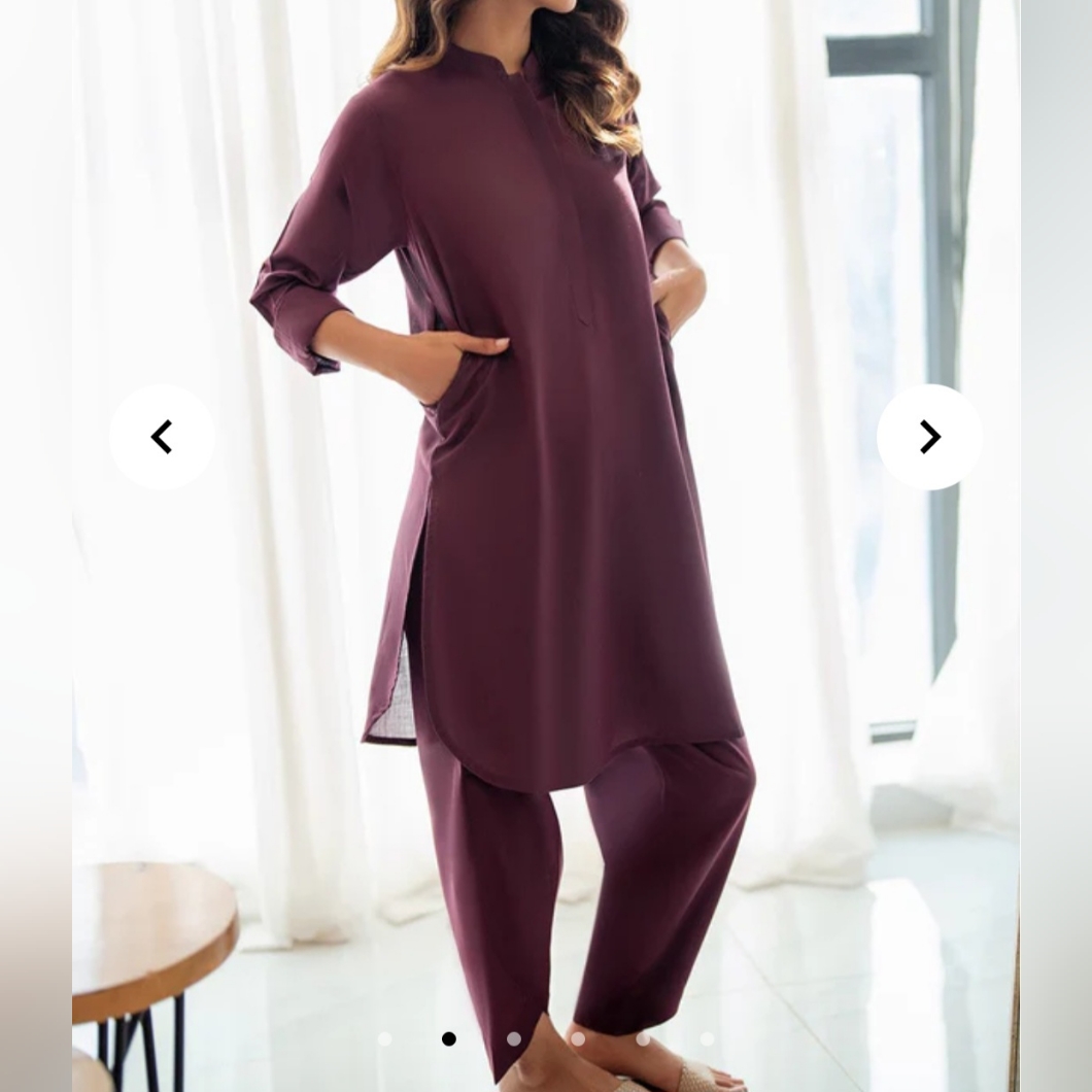 Nwt Elegant Plum 2 Piece Women's Kurta Set Size Medium — image 3 of 8